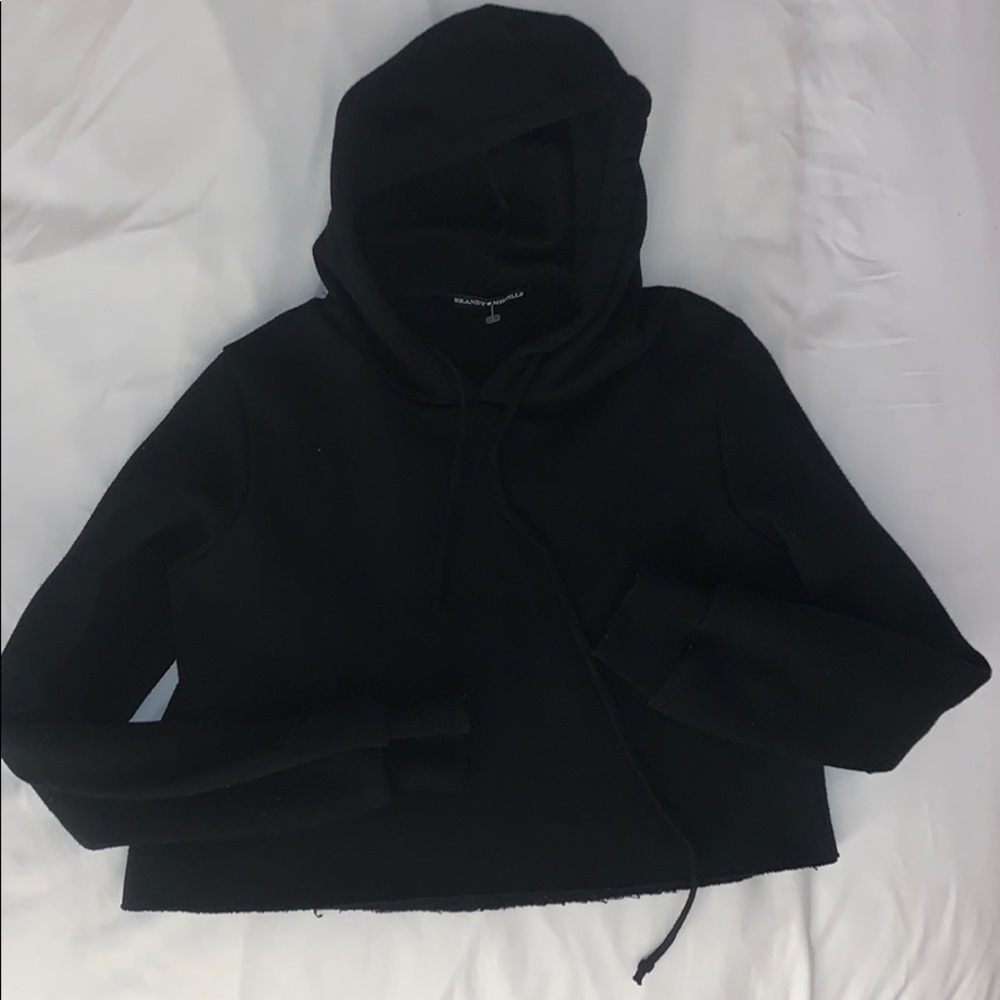 Brandy Melville Black Cropped hoodie